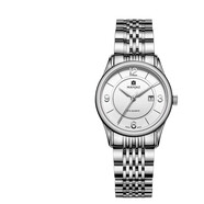 名爵（MANJAZ）瑞士手表休閑腕表原裝進(jìn)口簡(jiǎn)約時(shí)尚休閑女表送老婆圣誕禮物 白盤(pán) 銀色殼6183L SW-WW-A2