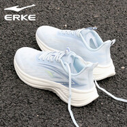 鴻星爾克（ERKE）男子跑步鞋2024夏春季新款情侶鞋網(wǎng)面透氣輕便運動減震回彈女跑鞋 淡灰藍/爾克白 （男款） 44