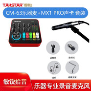 得勝（TAKSTAR） CM-63樂器錄音麥克風(fēng)吉他尤克里里笛子古箏琵琶直播錄音專用設(shè)備電容話筒 CM-63+MX1 PRO聲卡套裝