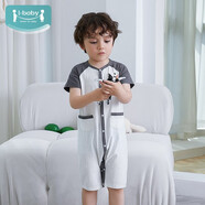 ibaby/英倫寶貝恒溫兒童睡衣夏季家居服嬰兒衣服睡衣寶寶連體衣夏季短 佛系大熊貓短袖連體 66cm
