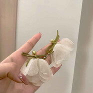 庫班豬仙氣十足的雪紡布花朵耳環(huán)2024年新款潮氣質(zhì)耳釘女小眾設(shè)計感耳飾 仙氣花朵耳釘