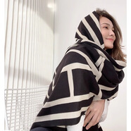 美洋（MEIYANG）一條圍巾拯救一個(gè)衣柜披肩時(shí)尚休閑百搭新款圍巾女 黑杏拼色 F