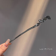 萬寶資簡約現(xiàn)代金屬發(fā)簪高級感女夏天盤發(fā)簪子古風(fēng)旗袍發(fā)釵頭飾日常發(fā)飾 新中式金屬一槍黑色扭扭發(fā)簪