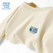 JEANSWEST LIFE真維斯港風(fēng)重磅t恤男春秋潮牌純棉長袖男士休閑寬松圓領(lǐng)套頭衫