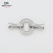 胖東來(lái)同款純銀扣頭925鍍銀鑲鉆珍珠水晶手串扣子項鏈孔雙排孔八 圓形扣大號白金色