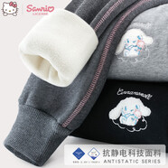 Hello Kitty兒童褲子冬季女童運動(dòng)褲加絨加厚中大童休閑長(cháng)褲 Z511深灰 160cm