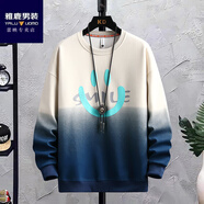 雅鹿男裝青少年男孩13春秋款圓領(lǐng)衛衣12-15歲初中學(xué)生長(cháng)袖t恤大童男裝衣服 23856卡其單件衛衣 M78-95斤左右