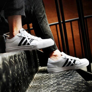 阿迪達斯（adidas）男鞋 春季新款低幫舒適輕便透氣小板鞋時(shí)尚百搭休閑鞋AW3889 AW3889/三條紋簡(jiǎn)約小白鞋 44