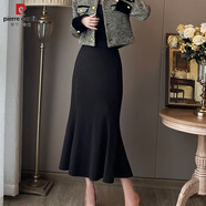 皮爾卡丹（pierre cardin）小香風(fēng)套裝裙兩件套女春秋款法式氣質(zhì)名媛外套修身連衣裙魚(yú)尾長(cháng)裙 黑色吊帶裙 （單件） 2XL 【*建議125--135斤】