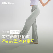 蕉下（beneunder）休閑褲女裝夏季冰涼寬松顯瘦褲子涼感闊腿防曬褲AL22924 遠(yuǎn)山灰 XL
