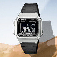 卡西歐（CASIO）手表戶外運(yùn)動防水時尚簡約復(fù)古學(xué)生小方表W-96H-1A 2A 1B2A電子表 W-217HM-7B反顯