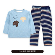 衣拉拉男童加絨保暖內衣套裝兒童保暖秋衣秋褲男孩金鉆絨棉毛衫冬天衣服 動(dòng)員雙響(夾花藍) 90 碼建議約75cm