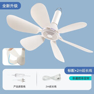 志高（CHIGO）小吊扇 小型電風扇 小風扇家用學生宿舍床上大風力6頁蚊帳扇懸掛式微風吊扇便攜小電扇 標配款+2米延長線