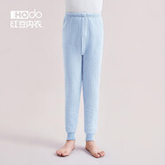 紅豆（Hodo）兒童保暖褲秋冬男童女童純棉加厚三層夾棉寶寶學(xué)生A類(lèi)空氣層秋褲 淺藍 120cm