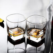樂(lè )美雅威士忌啤酒酒杯一套裝四方洋酒杯子三兩白酒杯家用水晶玻璃 兩支300ml-53668