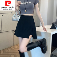 皮爾卡丹（pierre cardin）閨蜜裝裙子女夏裝高腰a字西.裝半身裙夏季新款時尚顯瘦設(shè)計感裙子 黑色短 款【網(wǎng)紅炸街/今年流行/ M 【建議80-100斤】