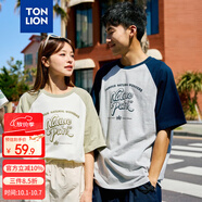 唐獅（TonLion）2025情侶圓領(lǐng)插肩袖短袖T恤 男款/淺麻灰 S