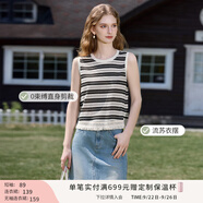 香影流蘇條紋黑色t恤女短袖2025夏裝新款寬松休閑風(fēng)正肩圓領(lǐng)上衣 黑色T85S799  背心款 L 165/88A/110-125斤