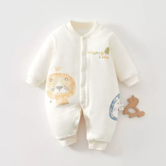 棉芹嬰兒衣服秋冬季寶寶加棉初生加厚內衣幼兒外出服新生兒衣服120g棉 小獅子 66cm (建議4-6個(gè)月12-15斤)