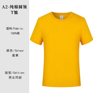 樂希源電影院工作服定短袖團(tuán)體服文化衫婚慶傳媒攝影公司T恤印字logo 姜黃色冰絲棉 ) S