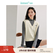 茵曼（INMAN）針織馬甲女老錢風(fēng)V領(lǐng)薄2025秋冬女裝新款學(xué)院風(fēng)內(nèi)搭毛衣上 梨花杏 M