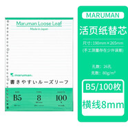 滿(mǎn)樂(lè )文 日本maruman滿(mǎn)樂(lè )文活頁(yè)本柔軟簡(jiǎn)約外殼可拆卸筆記本子B5活頁(yè)夾塑料扣環(huán)手賬本A4 B5 6mm橫線(xiàn) 100頁(yè)芯