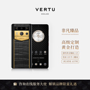 VERTU威圖緯圖官方奢品手機 METAVERTU高奢定制款全新旗艦AI智能體奢品手機智能5G高端商務全面屏直屏 【定金】黑陶黑色-黃金基礎款靜謐藍鱷魚皮 12+512GB