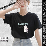 南極人T恤女春夏潮牌短袖韓版t恤寬松舒適打底衫純棉上衣女學(xué)生半袖 黑色 S
