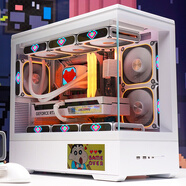 愛(ài)國者（aigo）星璨嵐屏顯版 白色 游戲電腦臺式主機箱 支持360水冷 M-ATX主板/四面快拆/270°海景房/5090顯卡