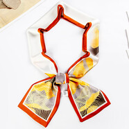 達芬奇密碼 春秋長(cháng)絲巾發(fā)帶長(cháng)條韓版窄飄帶圍巾女百搭禮物 翩然風(fēng)情 銹桔