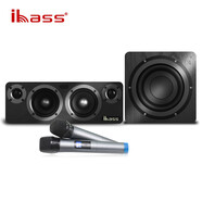 ibass 主音solo 2023款發(fā)燒藍(lán)牙音箱K歌直播遙控電腦手機(jī)電視同軸投影儀低音炮桌面木質(zhì)音響 直播K歌款帶炮【黑木】