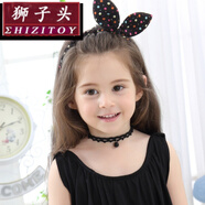 獅子頭兒童項鏈飾品女童鎖骨鏈脖頸鏈配飾 公主寶寶項圈韓版小女孩頸鏈送朋友新年禮物 虎年 8#蕾絲黑珠【兒童款】