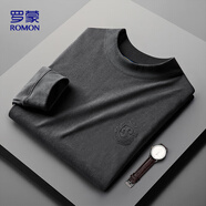 羅蒙（ROMON）衛(wèi)衣男春秋商務(wù)中高領(lǐng)長袖T恤休閑打底衫外套男LM115灰色2XL