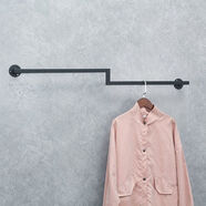 米黛蕾服裝店展示架上墻 服裝店展示架墻上掛衣服架墻壁組合正掛 黑色正掛120cm長(cháng) Z字