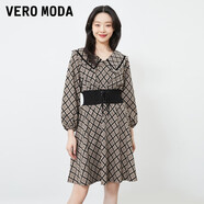 VEROMODA連衣裙春夏優(yōu)雅翻領(lǐng)松緊腰綁帶323161007 F15棕銅色-C L 170/88A