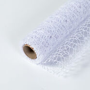 安俊晟提花網(wǎng)網(wǎng)面紗網(wǎng)鏤空 花束花藝包裝紙材料花卷花藝DIY包裝蕾絲布料 白色50厘米寬4.5米長(cháng)