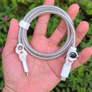榮耀90/80/70//60/50/magic6/5pro/4充電器保護(hù)套66w數(shù)據(jù)線纏繞繩 A全包卡通套+1米銀色線
