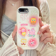 佩諾蘋果7/8Plus手機殼iPhone6s/7保護套全包防摔8硅膠se2/3卡通可愛男女款ins潮毛絨公仔防摔手機殼 【本博】胖墩墩-呆萌派大星 蘋果7P/8plus 版本