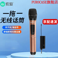 索愛(ài)（soaiy）無(wú)線(xiàn)話(huà)筒萬(wàn)能一拖二U段麥克風(fēng)金屬充電調頻唱K歌家庭KTV唱歌演講舞臺會(huì )議音響功放通用 WD4單無(wú)線(xiàn)話(huà)筒（香檳金）