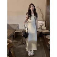 風(fēng)采兔 夏2024新款女收腰魚尾包臀連衣裙子法式長(zhǎng)裙修身高級(jí)感小媽杏色 杏色 均碼