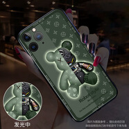 似畫(huà)中人 適用新款iphone13手機殼蘋(píng)果12來(lái)電閃11Pro發(fā)光玻璃蘋(píng)果14來(lái)電閃 蒼嶺綠機械熊(精孔) 蘋(píng)果11promax