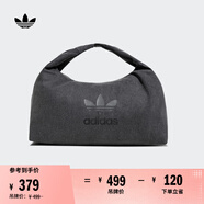 adidas「云朵包」牛仔風大容量運動挎包女子阿迪達斯官方三葉草 黑色 NS