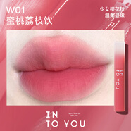 INTO YOU水感唇釉霧面啞光口紅唇彩水霧唇釉煙霧唇釉平價(jià)學(xué)生女 W01蜜桃荔枝飲
