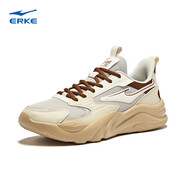 鴻星爾克運動(dòng)休閑鞋男鞋新款透氣緩震軟彈簡(jiǎn)約老爹跑步旅游鞋紅星桀驁2.0 蒼野灰/榛果色 42