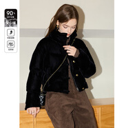 庫恩瑪維（KUHNMARVIN）韓版小個子羽絨服女2024年冬新款90白鴨絨短款面包服外套K32077 黑色 S