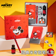 迪士尼（Disney）鋼筆禮盒 學(xué)生文具套裝生日禮物墨水筆記本鋼筆高端輕奢手賬禮盒 米奇紅A73018-M1S