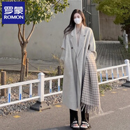 羅蒙（ROMON）高級感雙面羊絨羊毛大衣女2025秋冬季新款赫本風毛呢外套韓系加厚 米白色 XL
