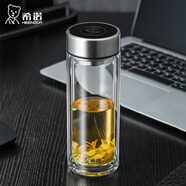 希諾（HEENOOR）雙層玻璃杯男女士大容量帶茶隔濾網(wǎng)泡茶水杯辦公家透明水杯子車載 XN-6590 180ML 小巧玲瓏