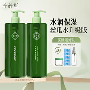 千纖草爽膚水保濕補(bǔ)水絲瓜濕敷水緊致提亮舒緩清爽護(hù)膚化妝 絲瓜保濕水500ml 2瓶裝