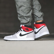 耐克（NIKE）AIR JORDAN 1男女鞋情侶款A(yù)J1高幫籃球鞋 555088-575441-126煙灰 35.5